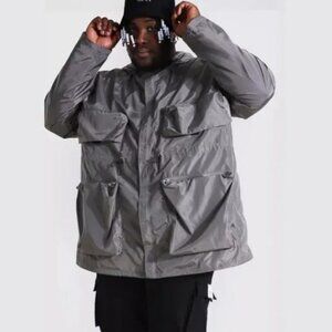 Boohoo Men's Multi Pocket Utility Cagoule Jacket - 4XL